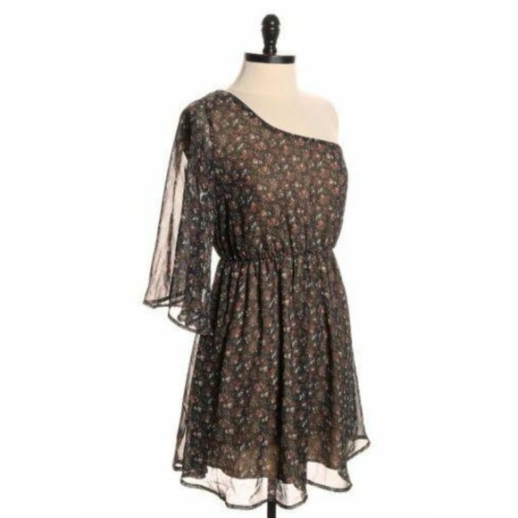 Audrey 3+1 Urban Outfitters Brown Floral Dress - Picture 2 of 3